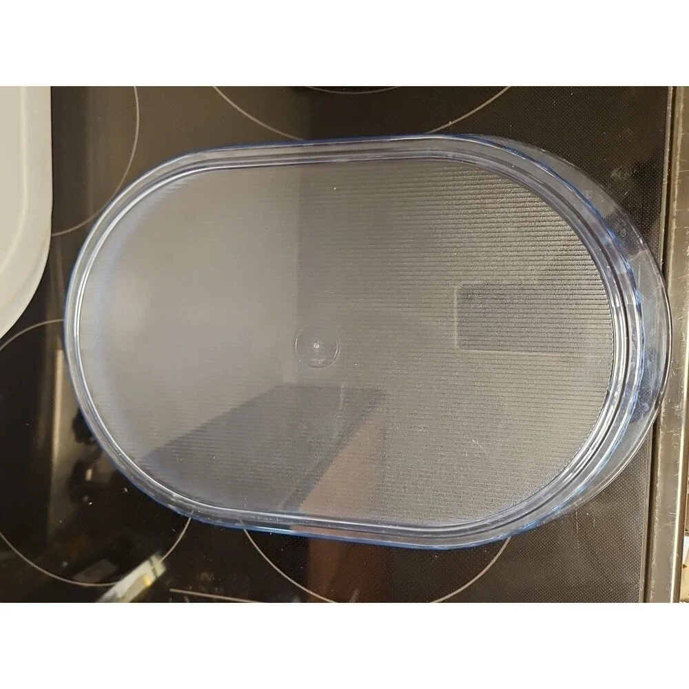 Vintage Tupperware Preludio Blue Acrylic Divided Serving Tray with Lid 2015A-1